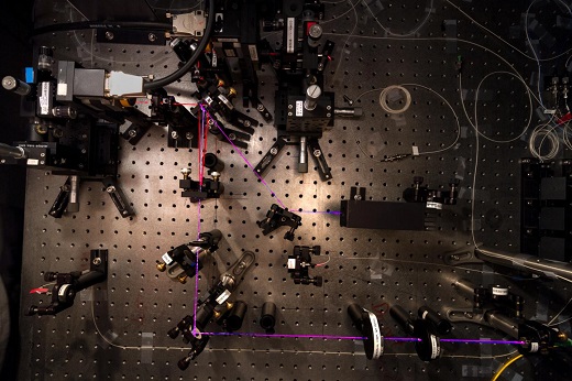 CAPTION This experiment at the Centre for Quantum Technologies in Singapore has made a record measurement of entanglement -- approaching the quantum limit with extreme precision. CREDIT Photo Credit: Alessandro Cerè / Centre for Quantum Technologies, National University of Singapore