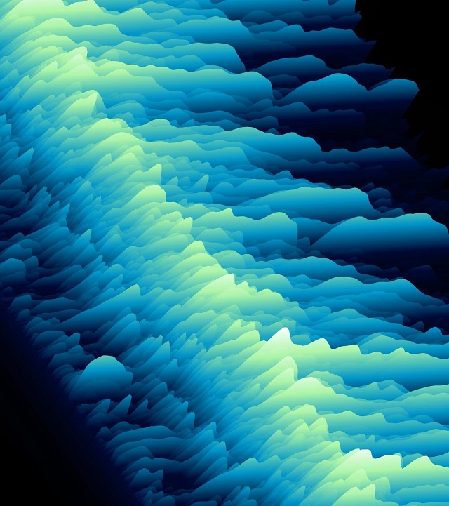 Three-dimensional rendering of Risso's dolphin echolocation click spectra recorded in the Gulf of Mexico, aggregated by an unsupervised learning algorithm.  CREDIT Kaitlin Frasier