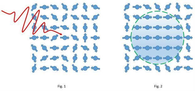 Alignment of europium atom spins by light.