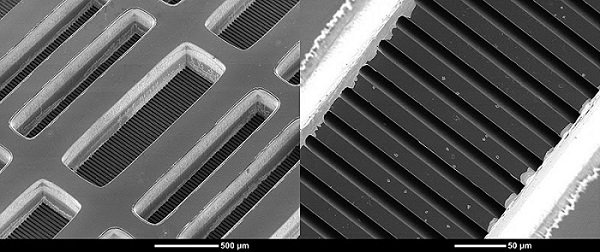 A new electronics-cooling technique relies on microchannels, just a few microns wide, embedded within the chip itself. The device was built at Purdue University’s Birck Nanotechnology Center. (Purdue University photo/ Kevin P. Drummond)