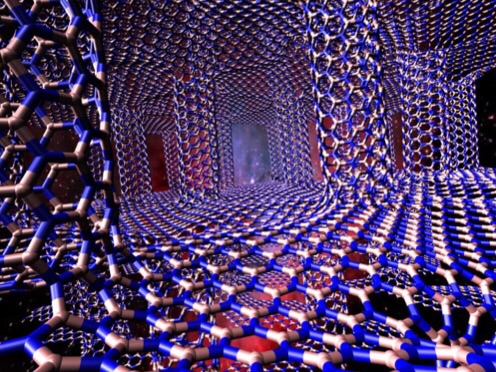 CAPTION A 3-D structure of hexagonal boron nitride sheets and boron nitride nanotubes could be a tunable material to control heat in electronics, according to researchers at Rice University. CREDIT Shahsavari Group/Rice University CAPTION A 3-D structure of hexagonal boron nitride sheets and boron nitride nanotubes could be a tunable material to control heat in electronics, according to researchers at Rice University. CREDIT Shahsavari Group/Rice University