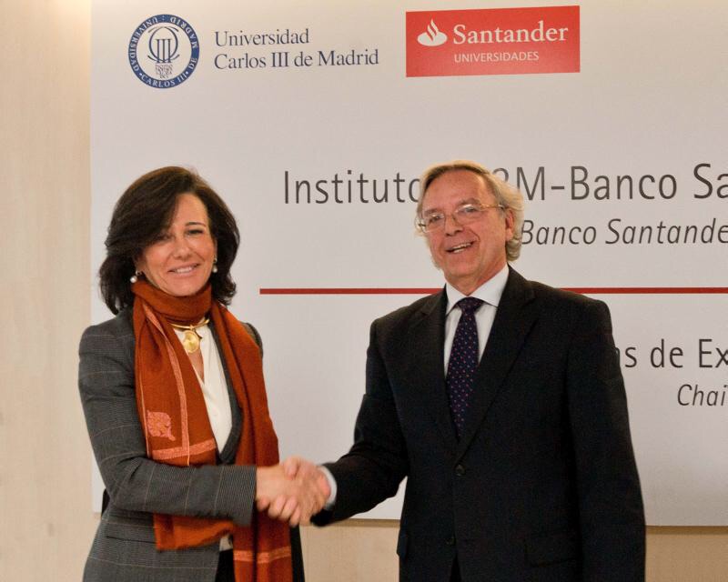 Daniel Peña, Chancellor of the Universidad Carlos III de Madrid (UC3M), and Ana Botín, president of Banco Santander Daniel Peña, Chancellor of the Universidad Carlos III de Madrid (UC3M), and Ana Botín, president of Banco Santander