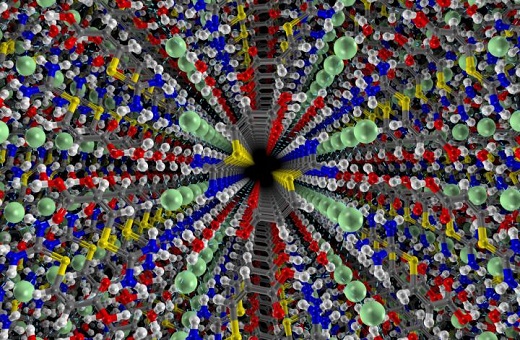 CAPTION Image shows the crystal structure of the hydrated Chloride salt. Drs Neumann, Kendrick and Leusen were the only participants in the blind test to predict this challenging structure.