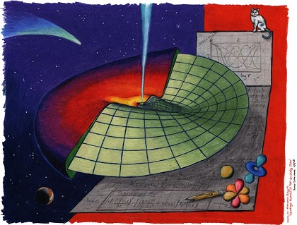 CAPTION An artist's impression of research presented in Batygin (2018), MNRAS 475, 4. Propagation of waves through an astrophysical disk can be understood using Schrödinger's equation -- a cornerstone of quantum mechanics. CREDIT James Tuttle Keane, California Institute of Technology CAPTION An artist's impression of research presented in Batygin (2018), MNRAS 475, 4. Propagation of waves through an astrophysical disk can be understood using Schrödinger's equation -- a cornerstone of quantum mechanics. CREDIT James Tuttle Keane, California Institute of Technology
