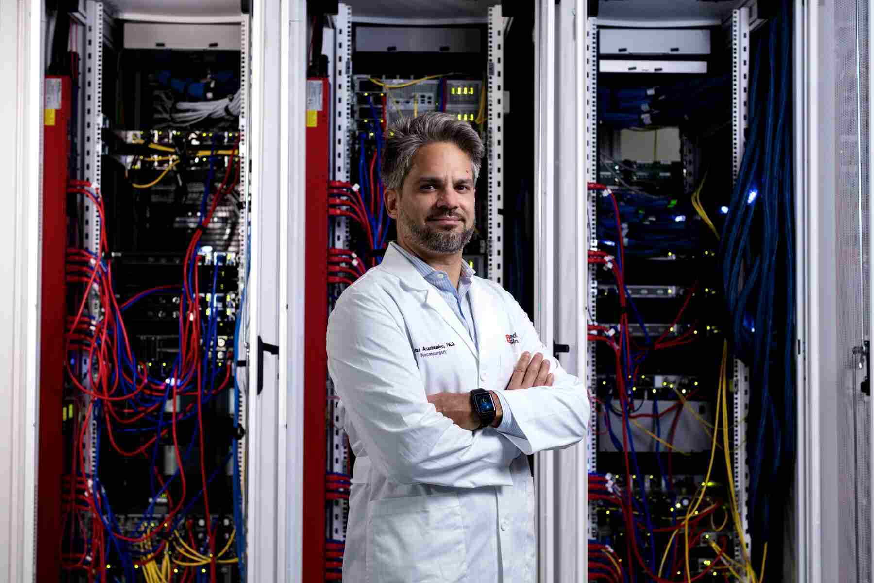The study, led by Costas Anastassiou, PhD, a research scientist in the departments of Neurology, Neurosurgery and Biomedical Sciences at Cedars-Sinai, used data from laboratory mice to establish a new method for examining relationships between neuron type and function, and focused on the mouse primary visual cortex, which receives and processes visual information. Photo by Cedars-Sinai. The study, led by Costas Anastassiou, PhD, a research scientist in the departments of Neurology, Neurosurgery and Biomedical Sciences at Cedars-Sinai, used data from laboratory mice to establish a new method for examining relationships between neuron type and function, and focused on the mouse primary visual cortex, which receives and processes visual information. Photo by Cedars-Sinai.