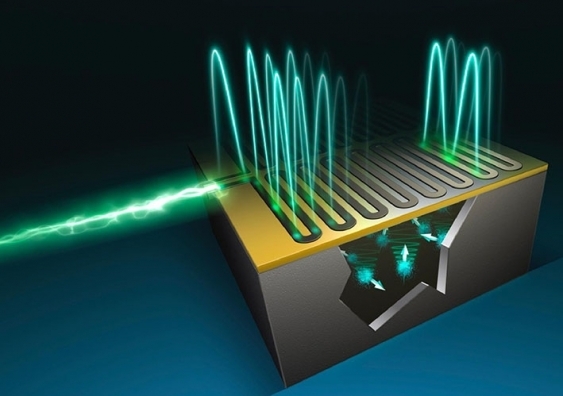An artist's impression of the ultra-sensitive spin detection device. Image: Tony Melov An artist's impression of the ultra-sensitive spin detection device. Image: Tony Melov