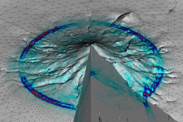 Visualization of vibrations inside the Merapi volcano – Image: Alex Breuer (TUM) / Christian Pelties (LMU) Visualization of vibrations inside the Merapi volcano – Image: Alex Breuer (TUM) / Christian Pelties (LMU)