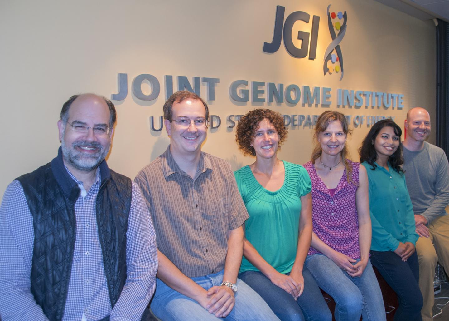 From left to right, several of the authors of the ProDeGe paper published in The ISME Journal: Nikos Kyrpides, Scott Clingenpeel, Kristin Tennessen, Tanja Woyke, Amrita Pati, and Evan Andersen. Tennessen will talk about ProDeGe at the September 2015 Microbial Genomics & Metagenomics Workshop (http://mgm.jgi.doe.gov/) at the DOE JGI. From left to right, several of the authors of the ProDeGe paper published in The ISME Journal: Nikos Kyrpides, Scott Clingenpeel, Kristin Tennessen, Tanja Woyke, Amrita Pati, and Evan Andersen. Tennessen will talk about ProDeGe at the September 2015 Microbial Genomics & Metagenomics Workshop (http://mgm.jgi.doe.gov/) at the DOE JGI.