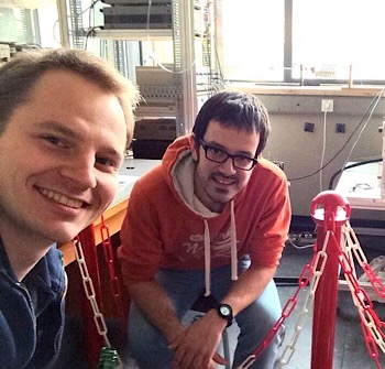 CAPTION This is Christian Leutenantsmeyer (L) and co-author Josep Ingla-Aynés. UG physicists build graphene bilayer that provides efficient transport, control of spins