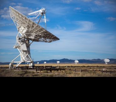 The Karl G. Jansky Very Large Array radio telescope consists of 27 giant telescope dishes (each 25 meters in diameter) in New Mexico. Image credit: Shutterstock. The Karl G. Jansky Very Large Array radio telescope consists of 27 giant telescope dishes (each 25 meters in diameter) in New Mexico. Image credit: Shutterstock.