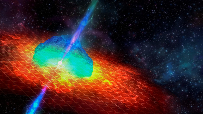 Artist’s impression of GRB 211211A CREDIT Soheb Mandhai @TheAstroPhoenix Artist’s impression of GRB 211211A CREDIT Soheb Mandhai @TheAstroPhoenix