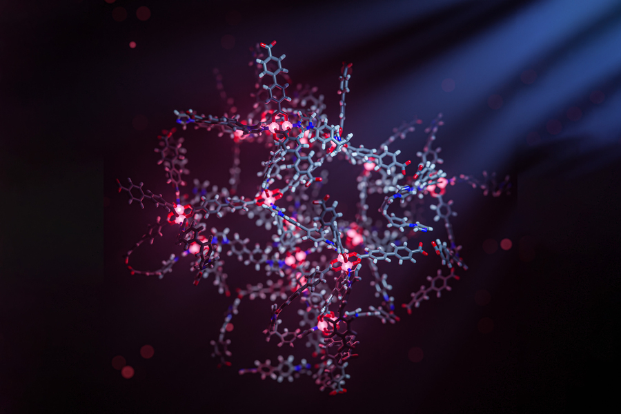 Materials known as metal-organic frameworks (MOFs) have a rigid, cage-like structure that lends itself to a variety of applications, from gas storage to drug delivery. Credits:Image: David Kastner Materials known as metal-organic frameworks (MOFs) have a rigid, cage-like structure that lends itself to a variety of applications, from gas storage to drug delivery. Credits:Image: David Kastner