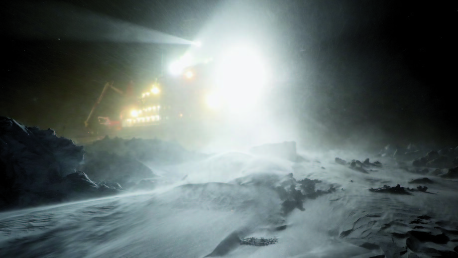 Data collected by the MOSAiC expedition to the central Arctic (shown), and analyzed by McKelvey School of Engineering researchers, revealed blowing snow as a previously unaccounted-for source of sea salt aerosols, impacting Arctic climate models. (Photo courtesy MOSAiC expedition) Data collected by the MOSAiC expedition to the central Arctic (shown), and analyzed by McKelvey School of Engineering researchers, revealed blowing snow as a previously unaccounted-for source of sea salt aerosols, impacting Arctic climate models. (Photo courtesy MOSAiC expedition)