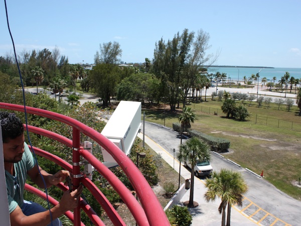 One of the cameras looking over Miami’s Biscayne Bay. One of the cameras looking over Miami’s Biscayne Bay.