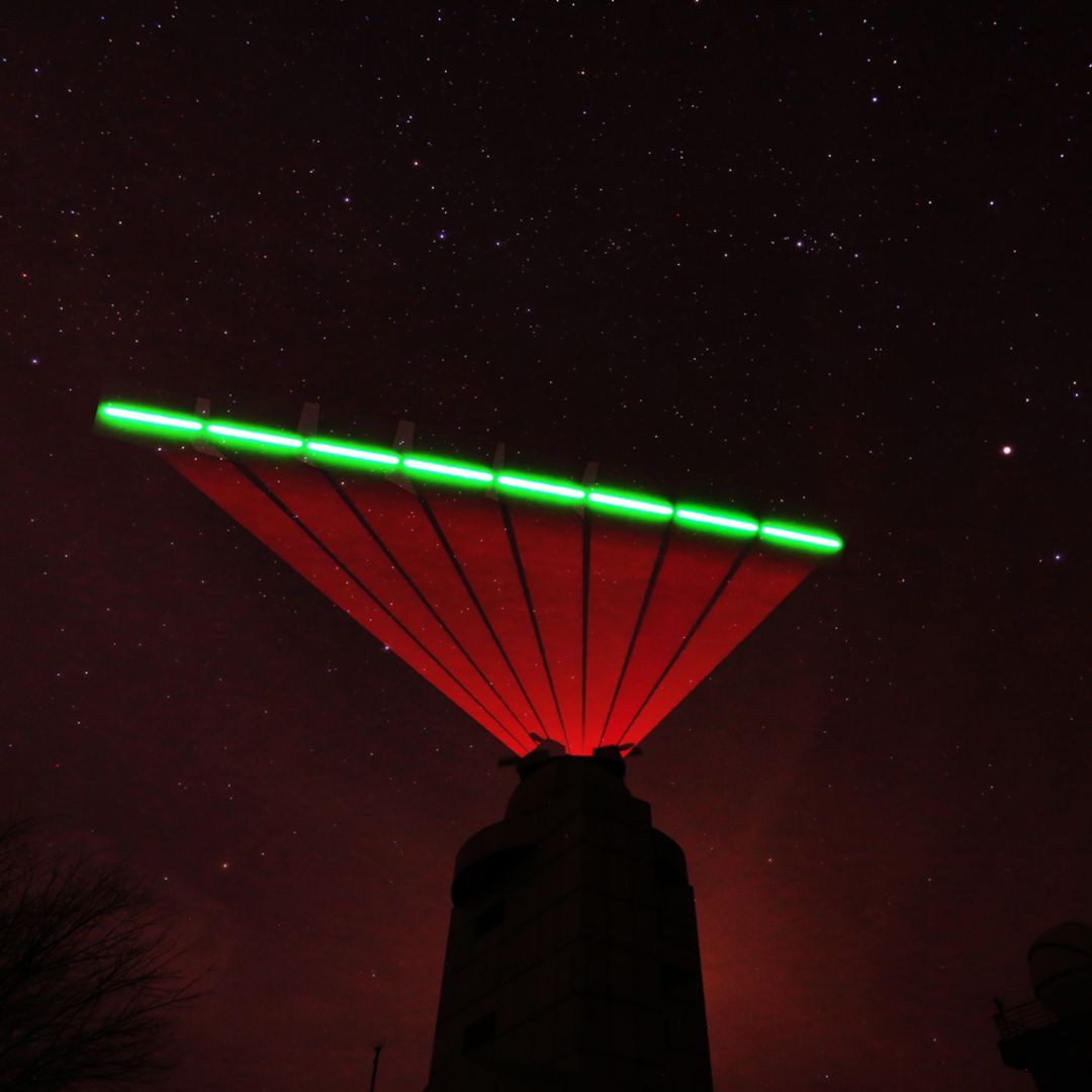 Researchers experimentally demonstrated a space-to-ground QKD network using a compact QKD terminal aboard the Chinese Space Lab Tiangong-2 and four ground stations.  Image Credit: Cheng-Zhi Peng, University of Science and Technology of China