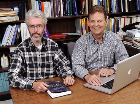 Iowa State's Pieter Maris and James Vary, left to right, study the structures and reactions of nuclei. Their findings can be vital for the development of nuclear energy. Vary wins time to study nuclear energy