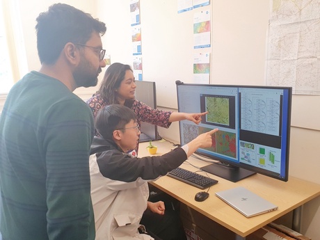 Dr Anshuman Bhardwaj (left), Baoling Gui (centre) and Dr Lydia Sam