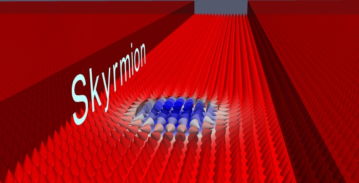 A magnetic skyrmion confined in a designed channel within a ferromagnetic film, where the skyrmion is protected from being touching the film edge. A magnetic skyrmion confined in a designed channel within a ferromagnetic film, where the skyrmion is protected from being touching the film edge.