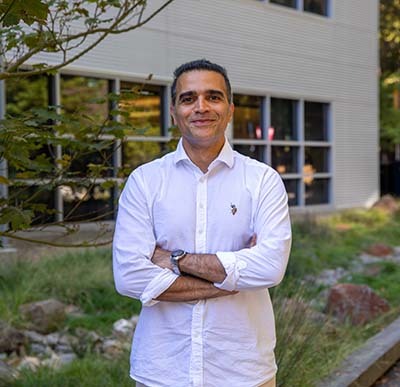 Assistant Professor of Biomolecular Engineering Ali Shariati. (photo by Carolyn Lagattuta)