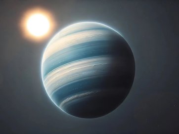 Artist's impression of an exoplanet in front of its central star, created by the authors with support from DALL-E. Artist's impression of an exoplanet in front of its central star, created by the authors with support from DALL-E.