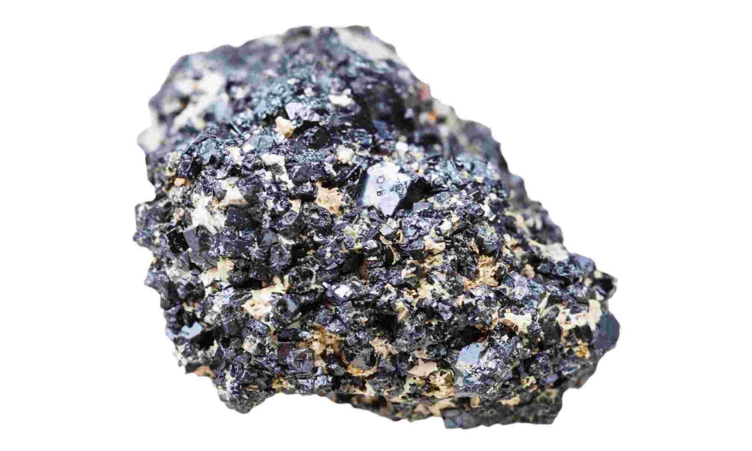 A perovskite crystalline stone isolated on white background. Perovskites, like the one shown here, show great potential as light-absorbing material for solar harvesting. (Getty Images photo) A perovskite crystalline stone isolated on white background. Perovskites, like the one shown here, show great potential as light-absorbing material for solar harvesting. (Getty Images photo)
