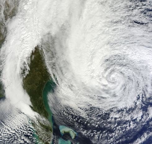 Hurricane Sandy over the Carolinas. Credit: NASA Goddard