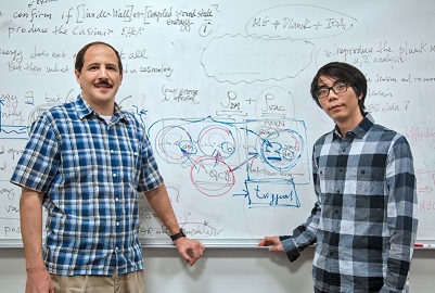 Dr. Mustapha Ishak-Boushaki (left) and his doctoral student Weikang Lin have developed a new mathematical tool called the index of inconsistency, or IOI, that identifies and quantifies inconsistencies in cosmological data from various missions and experiments. Dr. Mustapha Ishak-Boushaki (left) and his doctoral student Weikang Lin have developed a new mathematical tool called the index of inconsistency, or IOI, that identifies and quantifies inconsistencies in cosmological data from various missions and experiments.