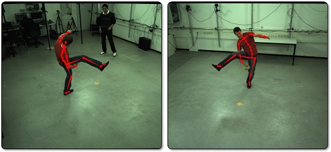  Computer scientists at the Max-Planck-Institute for Informatics in Saarbrücken can compute the skeleton motion of the actor in realtime. Picture: MPI