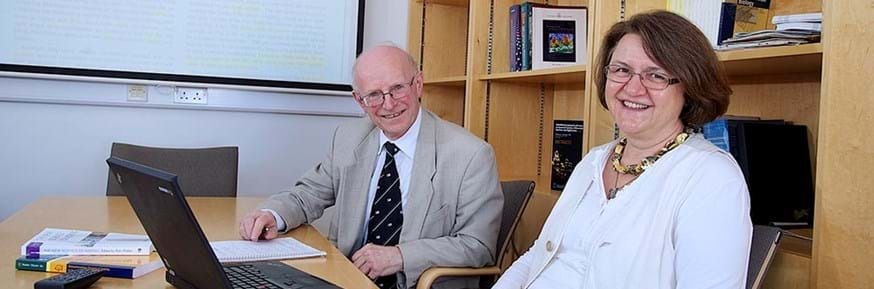 Professor Peter McClintock with Professor Aneta Stefanovska, who led the group